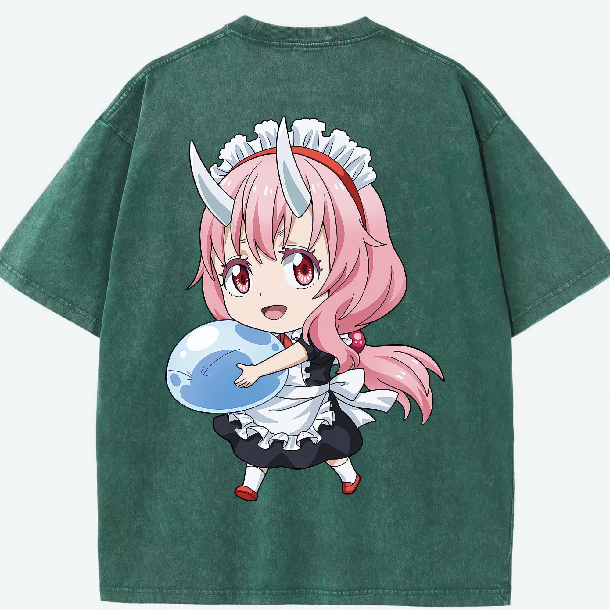 （画像用） 転スラ Regarding Reincarnated to Slime 綿100% ヴィンテージ風 半袖Tシャツ（背面プリント）